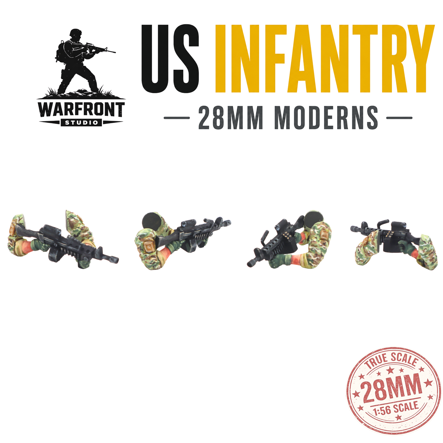 US Infantry Platoon – 28mm Hard Plastic Miniatures