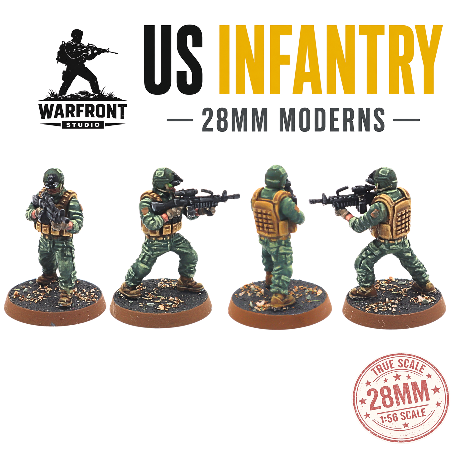 US Infantry Platoon – 28mm Hard Plastic Miniatures