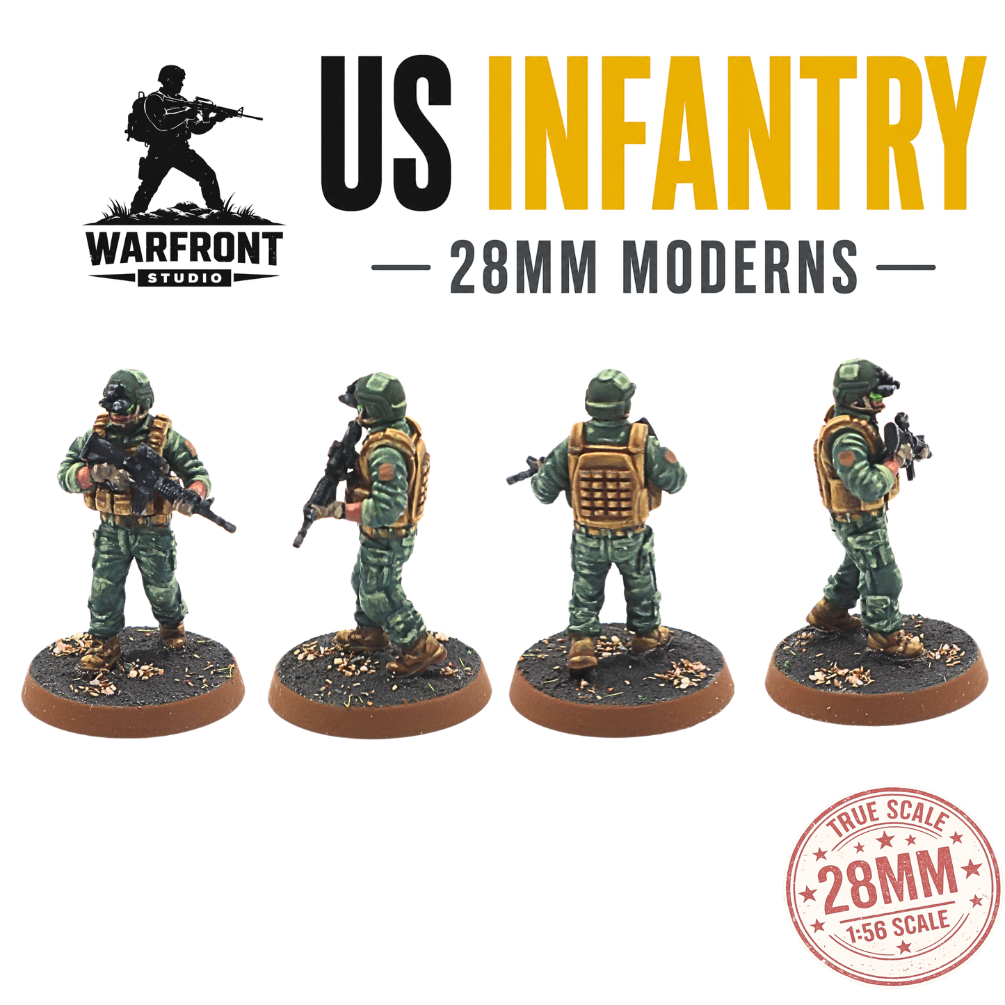 US Infantry Platoon – 28mm Hard Plastic Miniatures