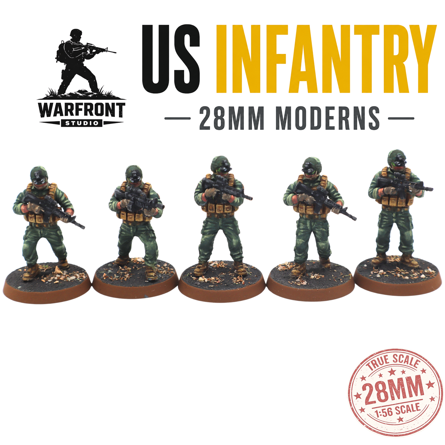 US Infantry Platoon – 28mm Hard Plastic Miniatures