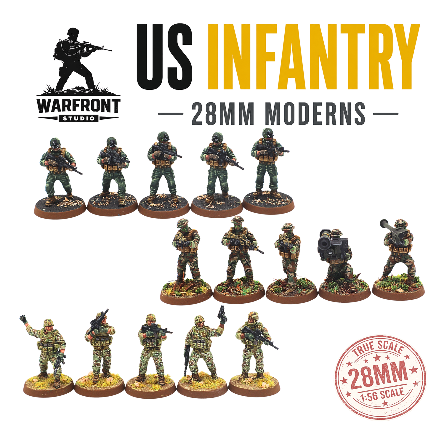 US Infantry Platoon – 28mm Hard Plastic Miniatures