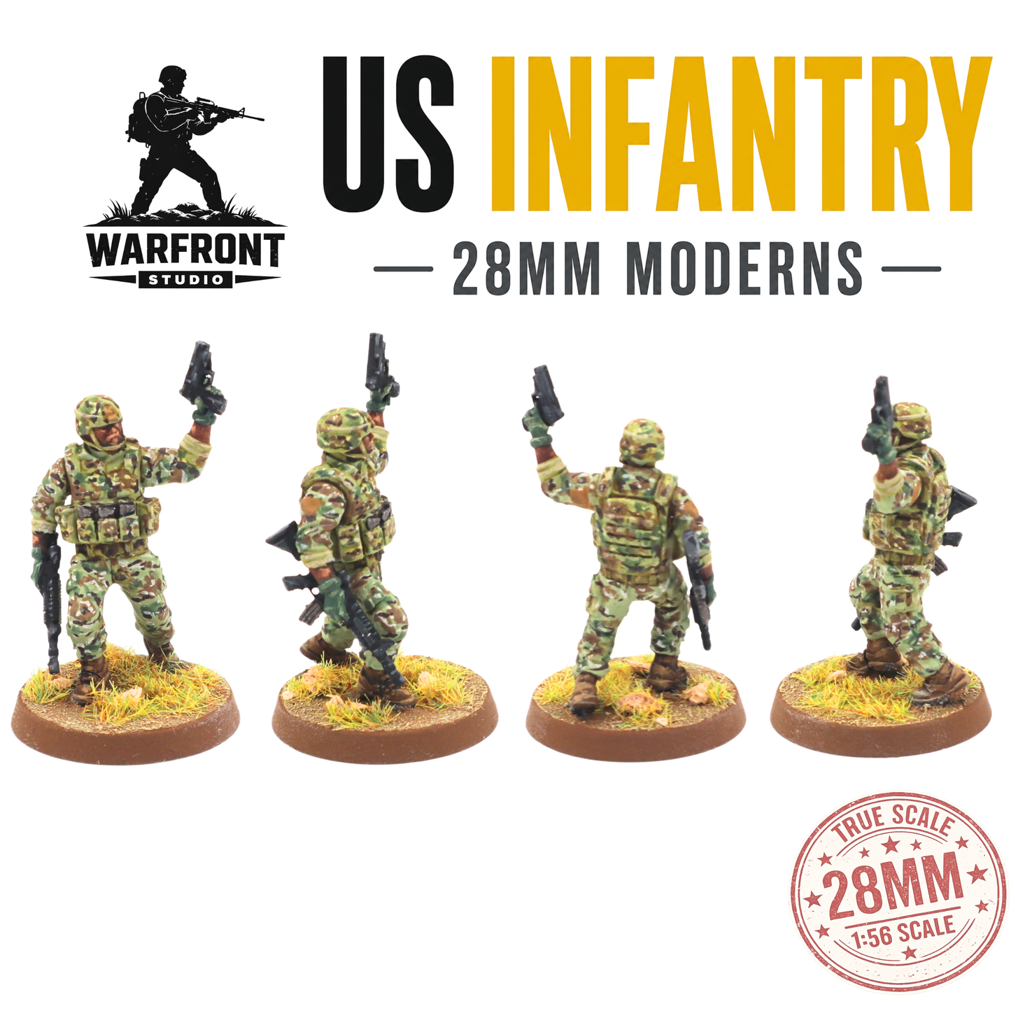 US Infantry Platoon – 28mm Hard Plastic Miniatures