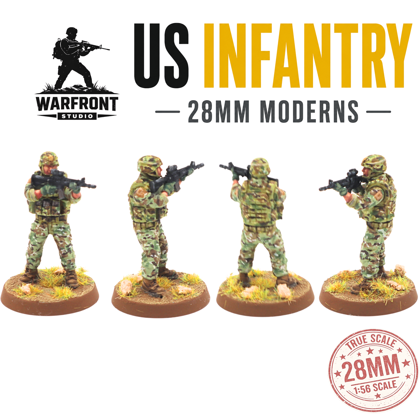 US Infantry Platoon – 28mm Hard Plastic Miniatures