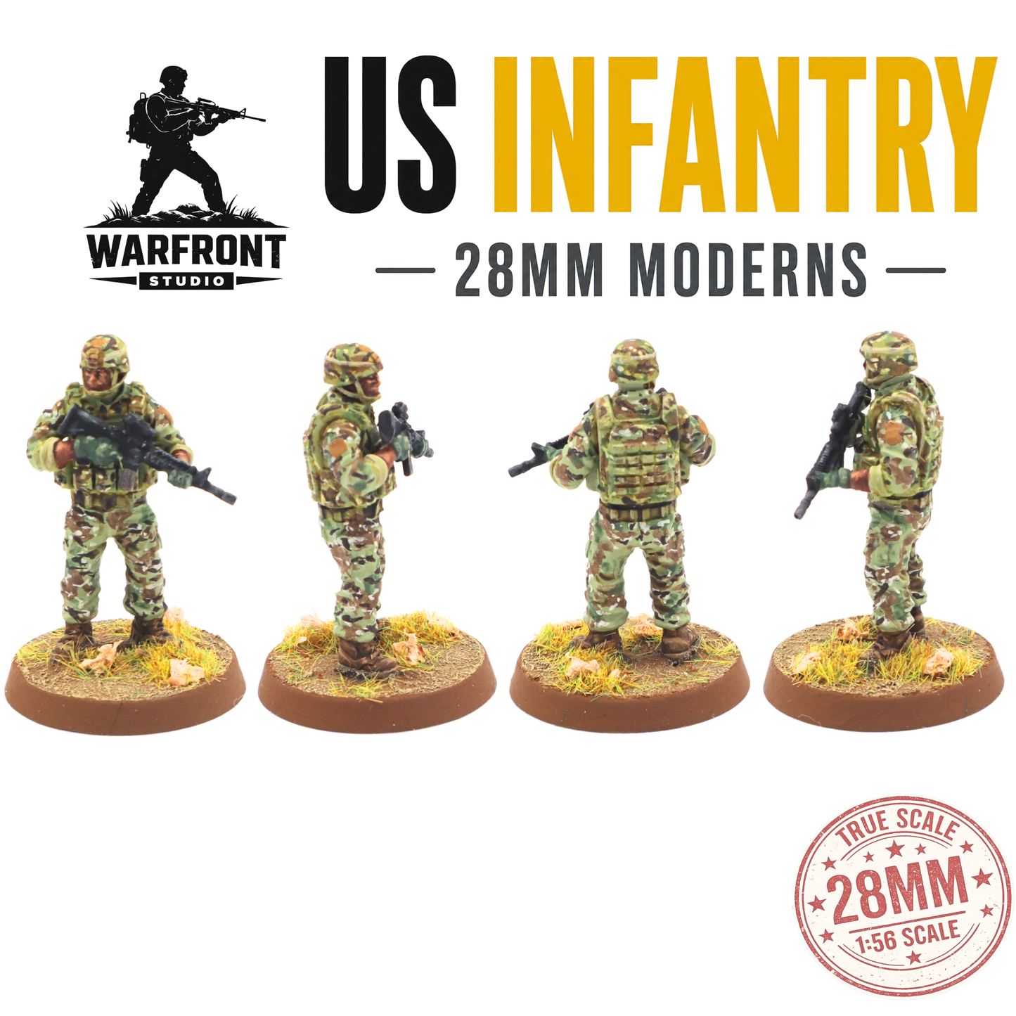 US Infantry Platoon – 28mm Hard Plastic Miniatures