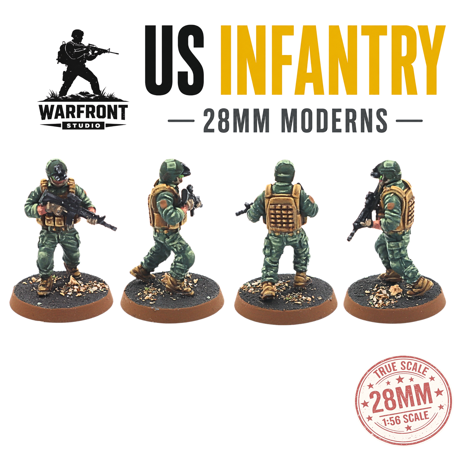US Infantry Platoon – 28mm Hard Plastic Miniatures