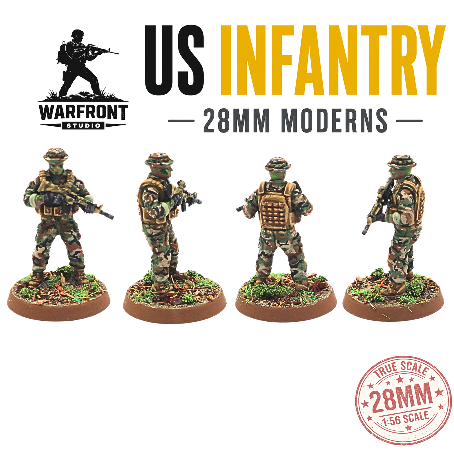 US Infantry Platoon – 28mm Hard Plastic Miniatures
