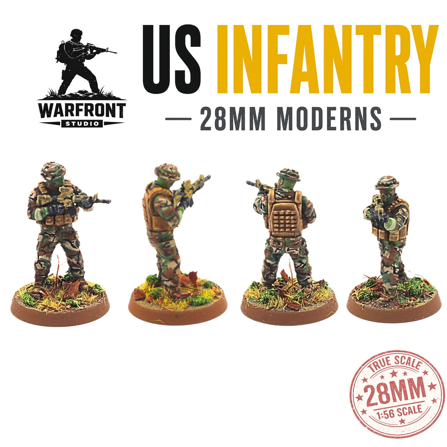 US Infantry Platoon – 28mm Hard Plastic Miniatures